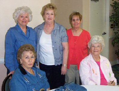 The Reunion Committee: Shirley Dooley, Wanda Ellis, Yvonne Reece, Joan Davis, Alma Harrell.
